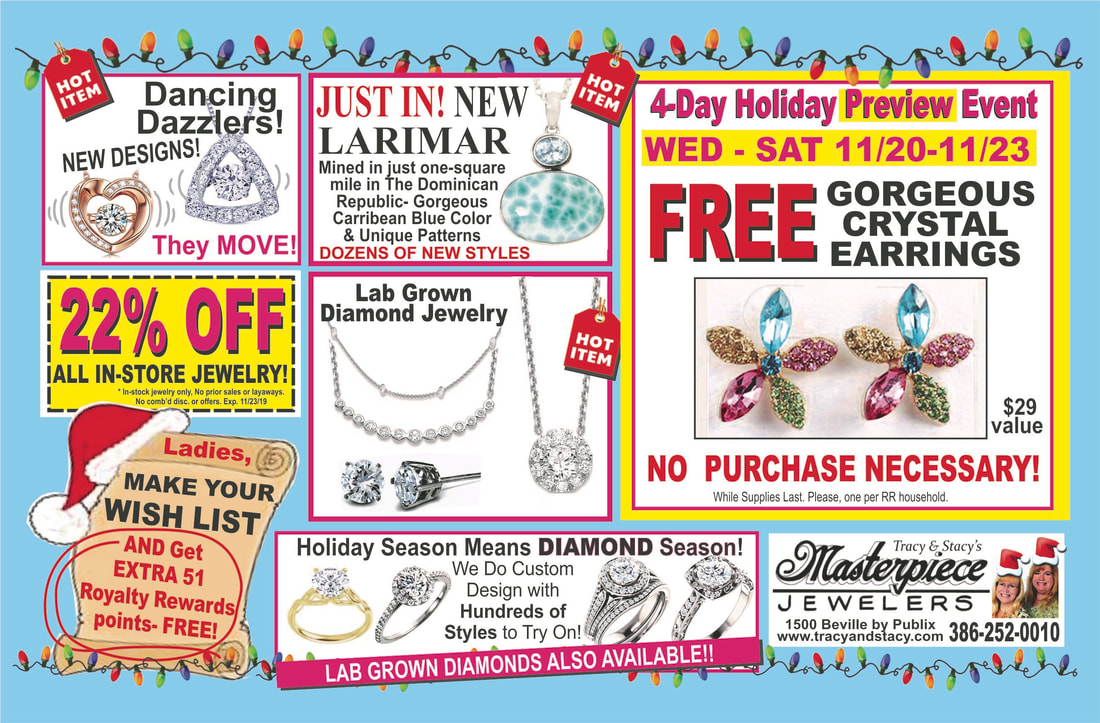 Find custom jewelry for the holidays at our pre-holiday sale at Masterpiece Jewelers Daytona Beach!