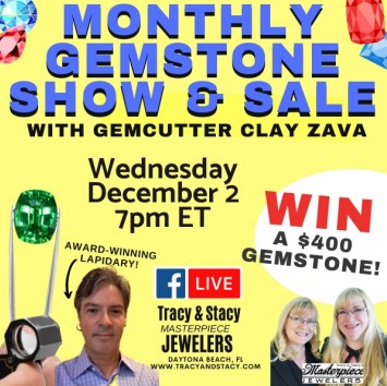 Gemcutter Clay Zava joins us at https://www.facebook.com/masterpiecejewelers