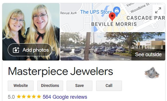 This Florida jewelers has over 500 positive reviews on Google!