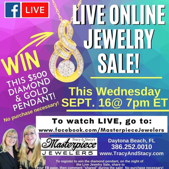 Your Daytona jewelry store is giving away a diamond and gold pendant online!