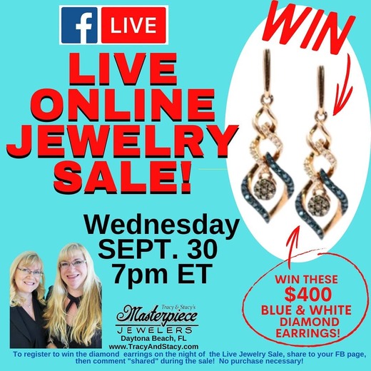 Win gorgeous earrings and more at our online jewelry sale this Wednesday at https://www.facebook.com/masterpiecejewelers!