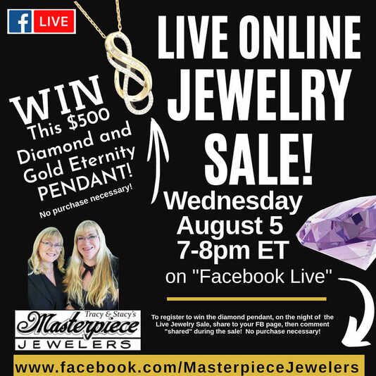 Join your Daytona family jewelers 8-5-2020 for a big online sale at https://www.facebook.com/masterpiecejewelers.