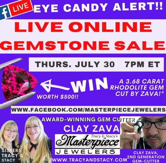 Join American award-winning gem-cutter Clay Zava at your family jewelry store this Thursday!