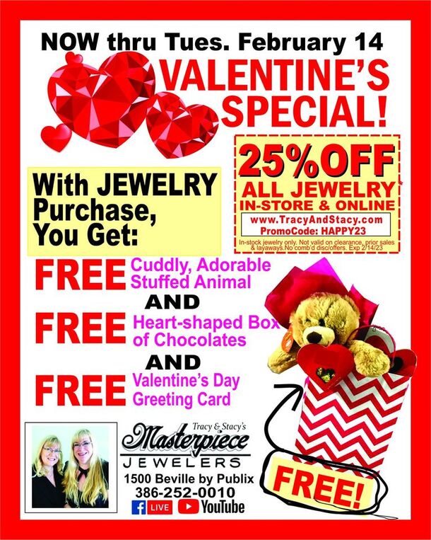The best Daytona jewelers have Valentine's Day jewelry on sale.