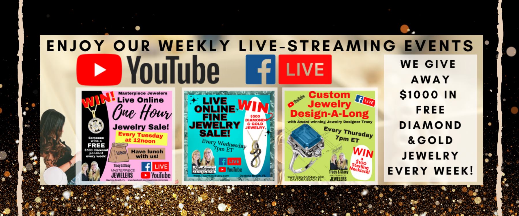 Join your Florida family jewelers LIVE at https://www.facebook.com/masterpiecejewelers!