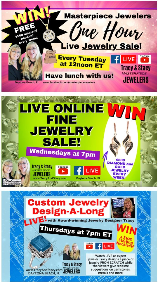 Win jewelry online! Join us at https://www.facebook.com/masterpiecejewelers!